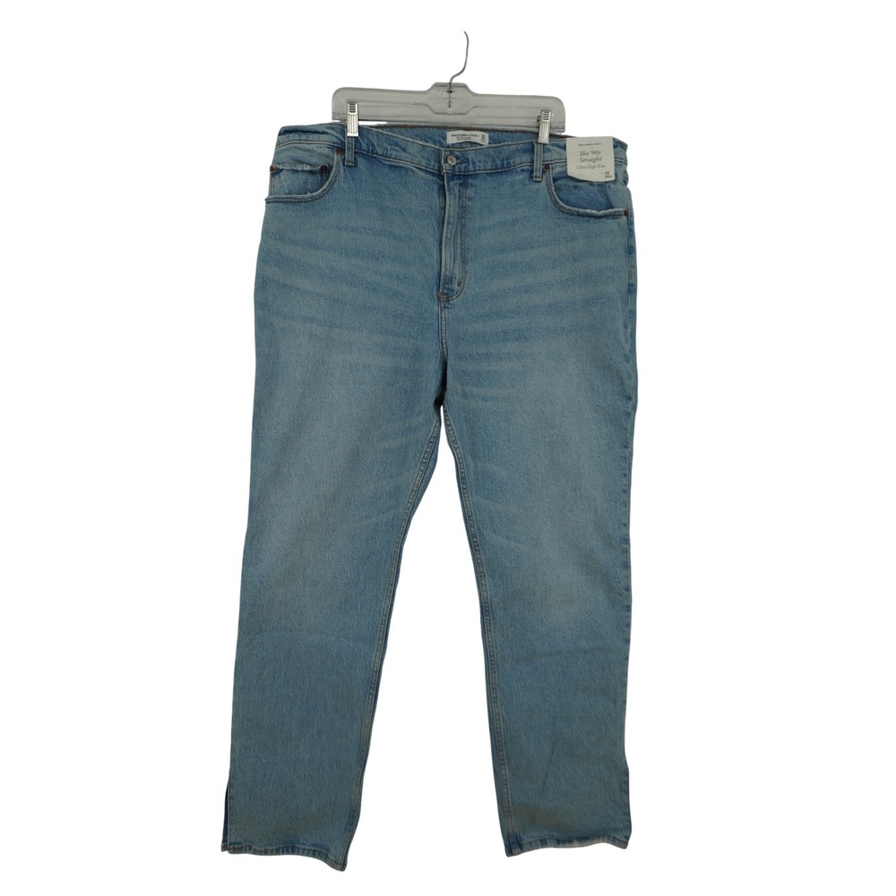 Abercrombie & Fitch The 90s Straight Ultra High Rise JeansLight Wash Blue 35 20R